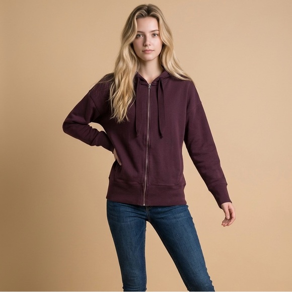 aerie Tops - aerie Full-Zip Hoodie in Plum